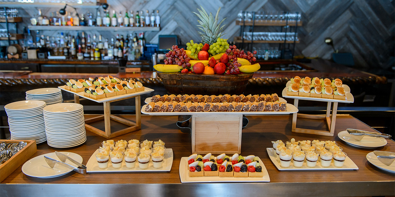 An assortment of small desserts on display