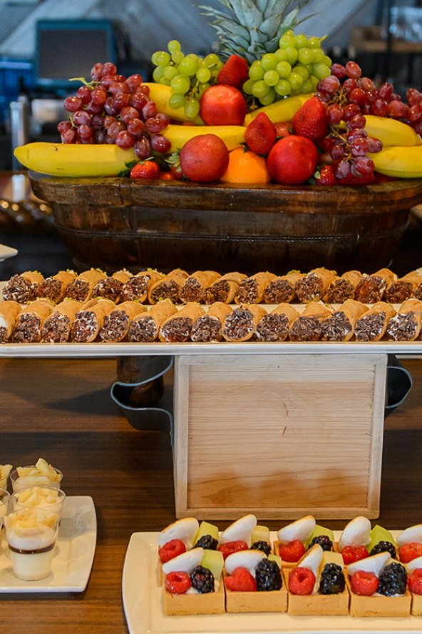 An assortment of small desserts on display