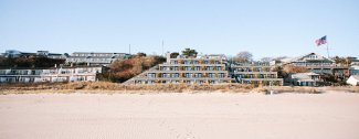 Beach with view of resort