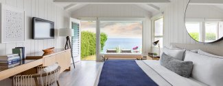 room interior with view of the ocean